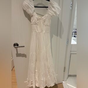 Free people sundress smocked puff sleeve maxi dress